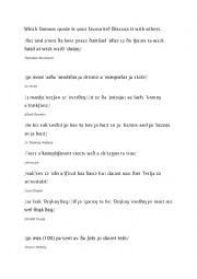 English Worksheet: Transcription of famous quotes
