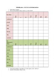 English Worksheet: Battleships - verb to be and feelings/emotions