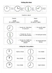 English Worksheet: Telling the time