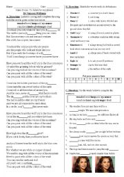 English Worksheet: Colors of the wind