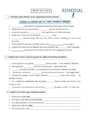 English Worksheet: Conjuctions