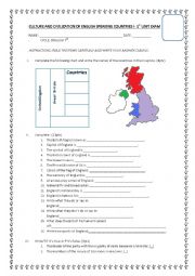English Worksheet: TEST OF ENGLAND