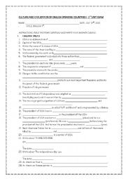 English Worksheet: TEST ABOUT USA