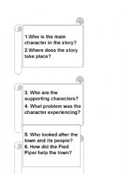 English Worksheet: Pied Piper Comprehension Questions