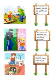 English Worksheet: Rules for children + modal verbs
