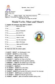 English Worksheet: musnt