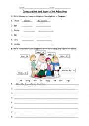 Comparative and superlative adjectives worksheet