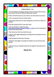 English Worksheet: Colours