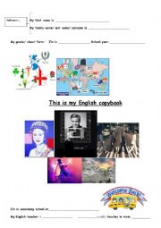 English Worksheet: first page English copybook