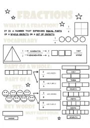 English Worksheet: Fractions