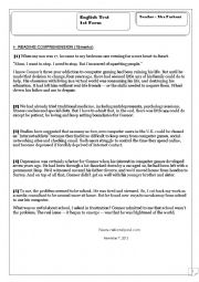 English Worksheet: English test