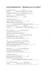 English Worksheet: Israel Kamakawiwoole  Somewhere over the rainbow- what a wonderful world