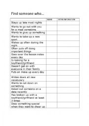 English Worksheet: Find someone who - phrasal verbs