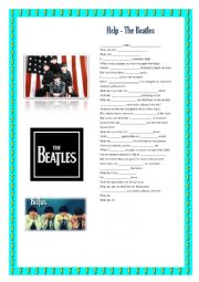 English Worksheet: Help - The Beatles (Verbs exercise)