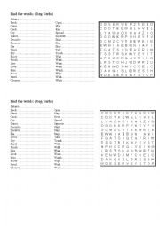 English Worksheet: Regular verbs wordsearch