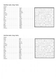 Regular verbs wordsearch