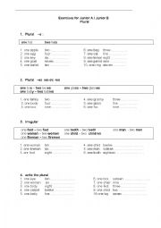 English Worksheet: plural