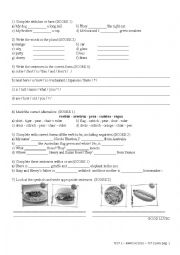 English Worksheet: English Test for 7th Grade - 1B