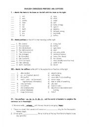 ENGLISH EXERCISES PREFIXES AND SUFFIXES