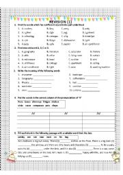English Worksheet: (Revision) 8 exercises for 6th grade