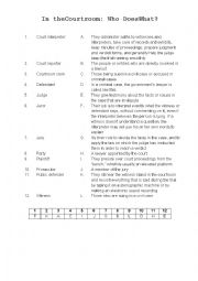English Worksheet: Who is who at court?