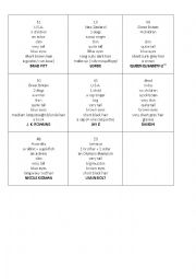 English Worksheet: Celebrity guess who answers