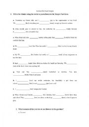 English Worksheet: Review about Past Simple