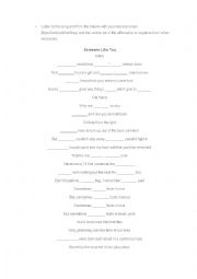 English Worksheet: Someone Like You Song Activity