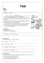 English Worksheet: English test 6th grade new