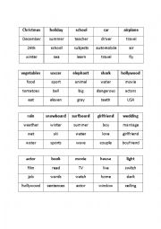 English Worksheet: Taboo cards