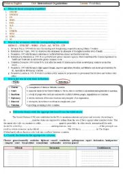 English Worksheet: International Organisations