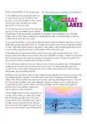 English Worksheet: The Great Lakes Class