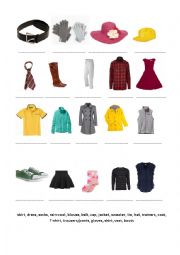 English Worksheet: Clothes