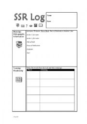 English Worksheet: Sustained Silent Reading (SSR) Log C