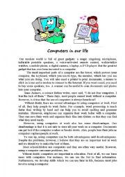 English Worksheet: Computers in our life