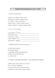 English Worksheet: Study guide (Possessive case + verbs)