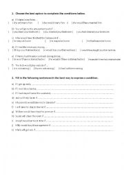 English Worksheet: First, Second and Third Conditionals Exercise