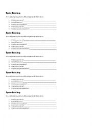 English Worksheet: Speed dating 