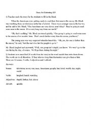 English Worksheet: Story For Listening