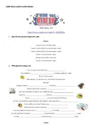 English Worksheet: Tour the states song