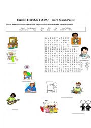 English Worksheet: Things to Do