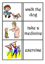 English Worksheet: Action verb cards 1