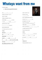 English Worksheet: Song- listening