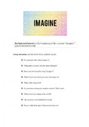 English Worksheet: Engage. John Lenons Imagine