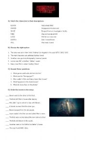 English Worksheet: Stranger Things