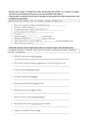 English Worksheet: TIME Expressions for PET Part 1