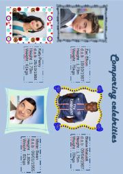 English Worksheet: Comparing celebrities