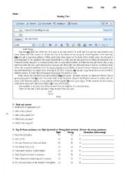 English Worksheet: Reading Test