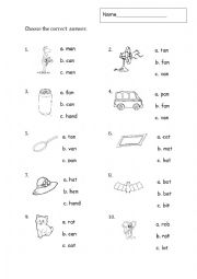 English Worksheet: Phonics short vowel sounds