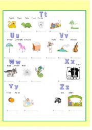 English Worksheet: alphapet 4 exercise 